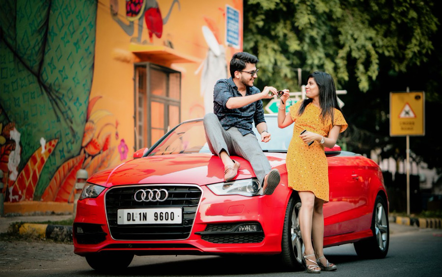 Hire Audi for Pre Wedding Shoot