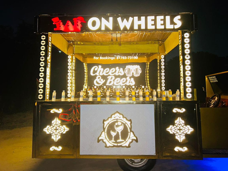 Bar Setup on Wheels for Events